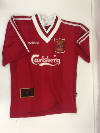 Vintage Liverpool Fc Football Shirt - Adidas - Red - 1995/96 Home - Size Xs Boys Top
