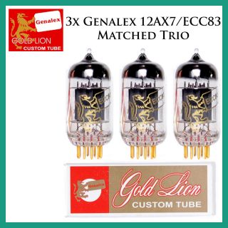 3x Genalex Gold Lion 12ax7 / Ecc83 | Matched Trio / Set / Three Tubes