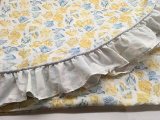 Vintage Laura Ashley Ruffled Round Tablecloth Us Made 70”