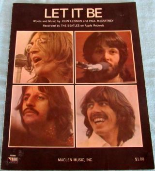 The Beatles: Let It Be; Vintage 1970 Sheet Music