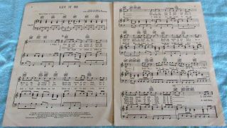 THE BEATLES: LET IT BE; Vintage 1970 Sheet Music 2