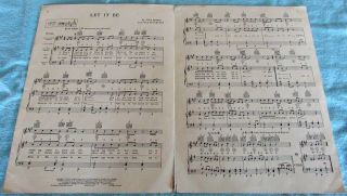 THE BEATLES: LET IT BE; Vintage 1970 Sheet Music 4