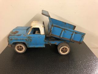 Vintage Collectible 1960s Tonka Pressed Steel Hydraulic Dump Truck Blue
