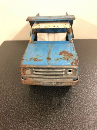Vintage Collectible 1960s Tonka Pressed Steel Hydraulic Dump Truck Blue 5