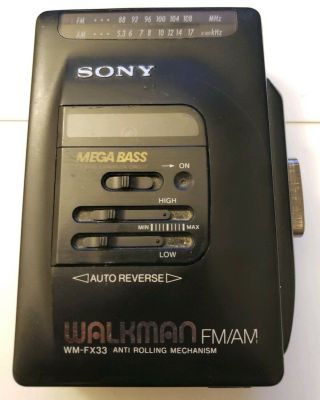 Sony Wm - Fx33 Walkman Cassette Player Am/fm Radio Vintage 1980 