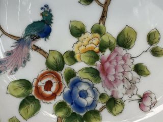 Vintage Nippon Morimura Bros.  Hand Painted Bowl Peacocks Butterflies Flowers 10” 2