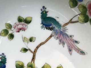 Vintage Nippon Morimura Bros.  Hand Painted Bowl Peacocks Butterflies Flowers 10” 3