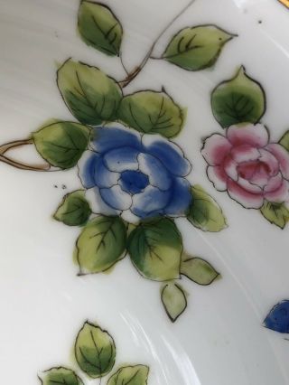 Vintage Nippon Morimura Bros.  Hand Painted Bowl Peacocks Butterflies Flowers 10” 6