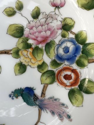Vintage Nippon Morimura Bros.  Hand Painted Bowl Peacocks Butterflies Flowers 10” 7