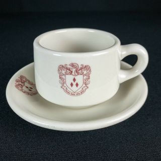 Vintage 1974 Rice University Brown College Restaurant Ware Coffee Cup And Saucer
