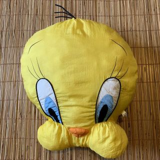 Vintage Tweety Bird Head Plush 20 " Face Pillow Stuffed Animal Looney Tunes Jumbo