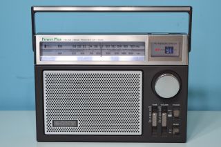 Vintage Sony Silver & Black Power Plus Fm/am Radio 2 Band Receiver Icf - 7740w
