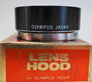 Very Hard To Find Olympus Pen F Boxed S - 45 Hood - Fantastic
