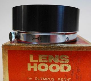 Very Hard To Find Olympus Pen F Boxed S - 45 Hood - Fantastic 2