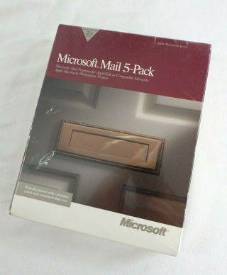 Microsoft Mail 5 Pack Apple Macintosh Ver 3.  0 Appletalk 1990 Vintage Software 90