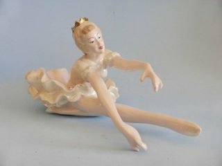 Signed Porcelain Ballet Dancer Figurine,  Large Vintage Ballerina,  Hand Painted