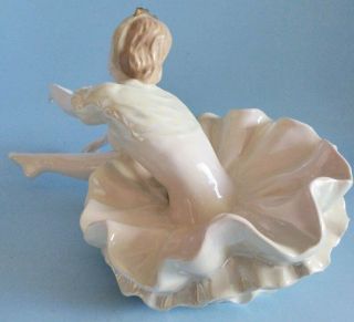 Signed Porcelain Ballet Dancer Figurine,  Large Vintage Ballerina,  Hand Painted 4