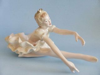 Signed Porcelain Ballet Dancer Figurine,  Large Vintage Ballerina,  Hand Painted 5