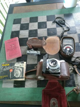 Kodak Retina Ia Camera,  Weston Exposure Meter,  And Range Finder (?) And Cases.