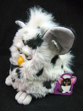 Vtg Furby Baby White with Black Spots 70 - 800 1998 Spotted 1c w Tag 2