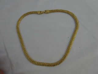 Vintage Napier Gold Toned Metal 17 1/4 " Necklace Wide Chain Jewelry Ja