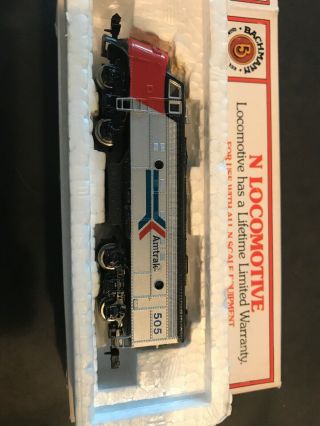 N Scale Bachmann Emd F - 9 Amtrak Diesel Locomotive Vintage No 505