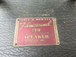 Vintage Bell & Howell FilmOsound 179 Cabinet Speaker 16 Ohm 25 Watt 6