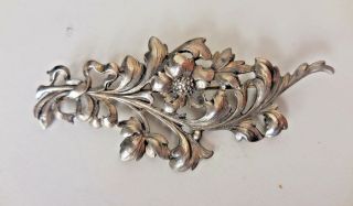 Vintage Cini Sterling Silver Floral Spray Pin,  3 3/4 " Long