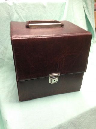 Vintage Retro Record Storage Carry Case Box Vinyl 7 " Single Brown Con