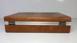 Vintage Brown Vinyl Brief Case Style Audio Cassette Tape Carrying Case Holds 30 3