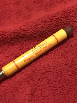 Vintage John Deere Bullet Pencil,  1936 - 37 Logo,  L L Rundall in Gregory,  SD. 2