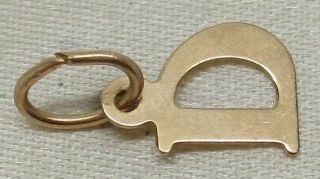 Vintage Solid 14k Yellow Gold Small Initial " D " Charm/pendant - Gorgeous,  L@@k