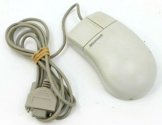 Vintage Microsoft Serial Mouse 2.  0a P\n 50674 W/ Nine 9 - Pin Female Connector