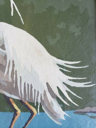 Vintage Paint by Number Crane Heron Bird on Lake 10 