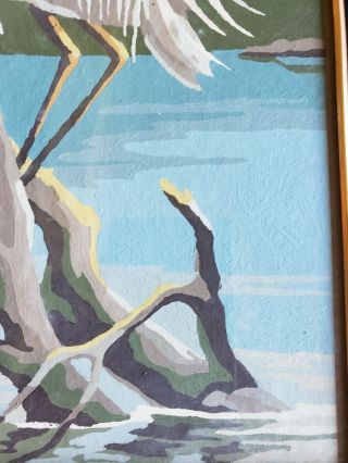 Vintage Paint by Number Crane Heron Bird on Lake 10 