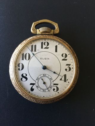 1889 Elgin 16s,  15j,  Lever Set Open Face Antique Pocket Watch
