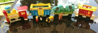 Fisher - Price Little People Circus Train People Animals Vintage 1970s Clown 991
