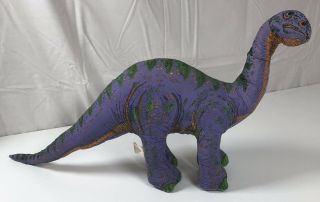 Applause Vintage 1992 Dinosaur Plush 23” Stuffed Animal Toy Purple Green Orange