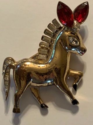 Vintage Coro Craft Sterling Prancing Pony Brooch