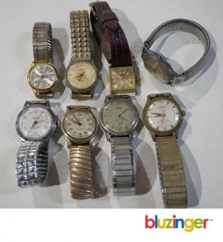 (8) Vintage Watches Parts Repair Cardova Wyler Lucerne Geneve Louvic