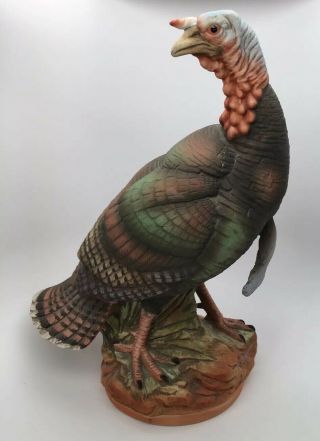 Vintage Ceramic Turkey Figurine Andrea By Sadek 7922 No Defects 10.  5” Tall