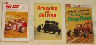 3 Vintage Hot Rod Fiction Paper Back Books - Hot Rod/draggin&drivin/drag Race