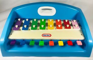 Little Tikes Xylophone Piano Multicolor Keyboard Blue Vintage 1985