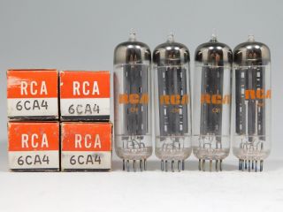 Rca 6ca4 Vintage 1969 Rectifier Vacuum Tube Quad Gray Plate Top Round Getter Nos