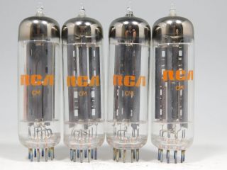 RCA 6CA4 Vintage 1969 Rectifier Vacuum Tube Quad Gray Plate Top Round Getter NOS 2