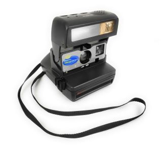 Vintage Polaroid One Step Talking Instant 600 Film Camera With Strap