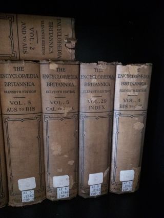 1910 - 1911 Encyclopedia Britannica 11th Edition Complete 29 Volume Set w/ Index 2