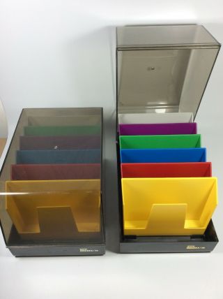 Vintage Multi Color Storage Cases Srw Minidex 78 Floppy Disk File Box