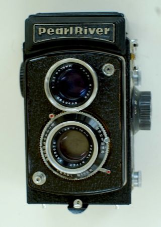 Rare Vintage Pearl River Tlr Twin Lens Reflex Camera W/ Case