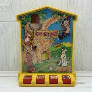 Vintage 1974 Tomy Toy Pass The Nuts Flipper Pinball Hand Held Animal Game